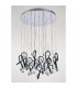 Clearance - Class Pendant Round 20 Light G4 Polished Chrome/Black Glass/Crystal NOT LED/CFL Compatible-2