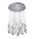 Clearance - Class Pendant Round 20 Light G4 Polished Chrome/White Glass/Crystal NOT LED/CFL Compatible-1
