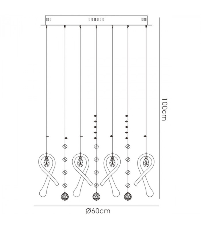 Clearance - Class Pendant Round 20 Light G4 Polished Chrome/White Glass/Crystal NOT LED/CFL Compatible-6