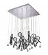 Clearance - Class Pendant Square 20 Light G4 Polished Chrome/Black Glass/Crystal NOT LED/CFL Compatible-1