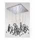 Clearance - Class Pendant Square 20 Light G4 Polished Chrome/Black Glass/Crystal NOT LED/CFL Compatible-2