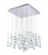 Clearance - Class Pendant Square 20 Light G4 Polished Chrome/White Glass/Crystal NOT LED/CFL Compatible-1