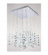 Clearance - Class Pendant Square 20 Light G4 Polished Chrome/White Glass/Crystal NOT LED/CFL Compatible-2