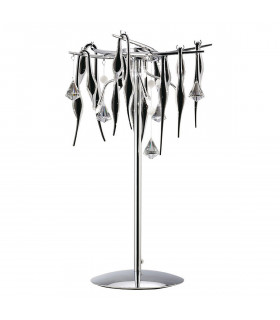 Clearance - Cygnet Table Lamp 6 Light G4 Polished Chrome/Black Glass/Crystal NOT LED/CFL Compatible-1