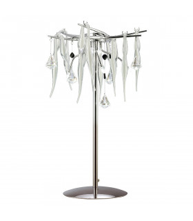 Clearance - Cygnet Table Lamp 6 Light G4 Polished Chrome/White Glass/Crystal NOT LED/CFL Compatible-1