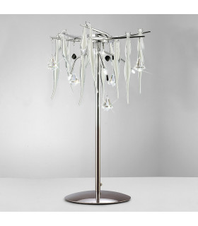 Clearance - Cygnet Table Lamp 6 Light G4 Polished Chrome/White Glass/Crystal NOT LED/CFL Compatible-2