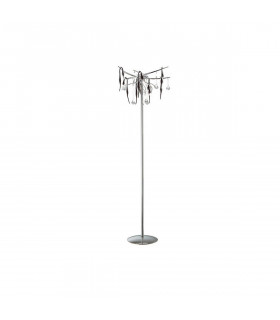 Clearance - Cygnet Floor Lamp 6 Light G4 Polished Chrome/Black Glass/Crystal NOT LED/CFL Compatible Item Weight: 15kg-1