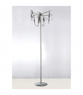 Clearance - Cygnet Floor Lamp 6 Light G4 Polished Chrome/Black Glass/Crystal NOT LED/CFL Compatible Item Weight: 15kg-2