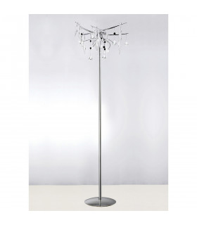 Clearance - Cygnet Floor Lamp 6 Light G4 Polished Chrome/White Glass/Crystal NOT LED/CFL Compatible Item Weight: 15kg-2