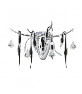 Clearance - Cygnet Wall Lamp 3 Light G4 Polished Chrome/Black Glass/Crystal NOT LED/CFL Compatible-1