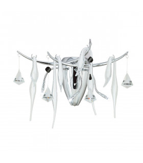 Clearance - Cygnet Wall Lamp 3 Light G4 Polished Chrome/White Glass/Crystal NOT LED/CFL Compatible-1