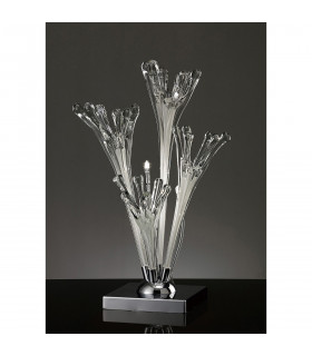 Clearance - Love Table Lamp 3 Light G4 Polished Chrome/White Glass NOT LED/CFL Compatible-2