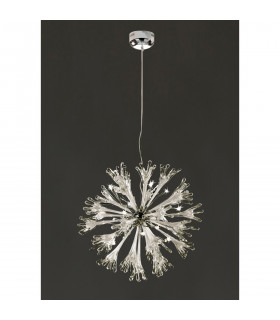 Clearance - Love Pendant Large 11 Light G4 Polished Chrome/White Glass NOT LED/CFL Compatible Item Weight: 19kg-2