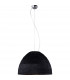 Clearance - Domo Pendant 3 Light E27 Polished Chrome/Black Fabric Shade-1