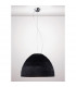 Clearance - Domo Pendant 3 Light E27 Polished Chrome/Black Fabric Shade-2