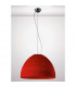 Clearance - Domo Pendant 3 Light E27 Polished Chrome/Red Fabric Shade-2