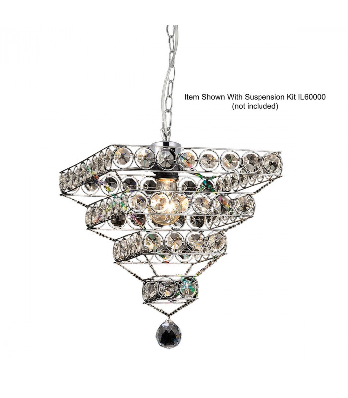 Clearance - Kudo Crystal Pyramid Non-Electric SHADE ONLY Polished Chrome/Crystal-1