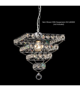 Clearance - Kudo Crystal Pyramid Non-Electric SHADE ONLY Polished Chrome/Crystal-2