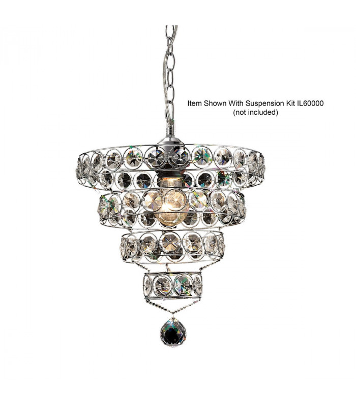Clearance - Kudo Crystal Ring Non-Electric SHADE ONLY Polished Chrome/Crystal-1