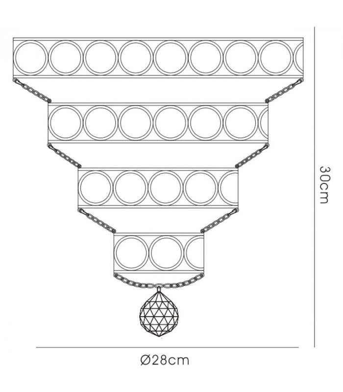 Clearance - Kudo Crystal Ring Non-Electric SHADE ONLY Polished Chrome/Crystal-4