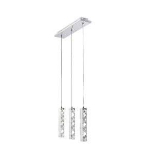 Clearance - Galaxy Linear Pendant 3 Drop LED 6000K 3 X 3W Polished Chrome Crystal-1