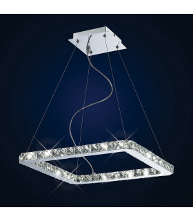 Clearance - Galaxy Pendant Square Small 24W LED 6000K Polished Chrome/Crystal-2