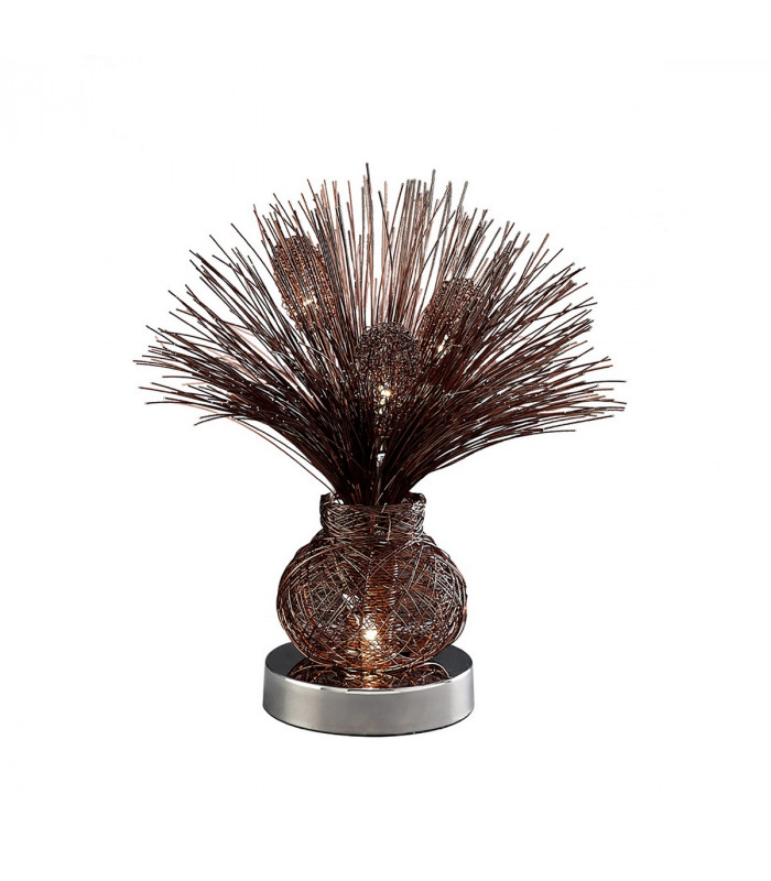 Clearance - (DH) Lenore Table Lamp 4 Light G4 Brown/Polished Polished Chrome NOT LED/CFL Compatible-1