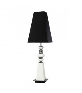 Clearance - (DH) Galata Table Lamp E27 Black Shade White/Crystal-1