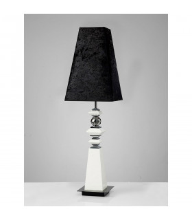 Clearance - (DH) Galata Table Lamp E27 Black Suede Shade White/Crystal NOT LED/CFL Compatible-2