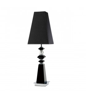 Clearance - (DH) Galata Table Lamp E27 Black Shade Black/Crystal-1