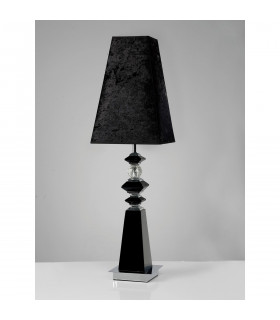 Clearance - (DH) Galata Table Lamp E27 Black Suede Shade Black/Crystal NOT LED/CFL Compatible-2