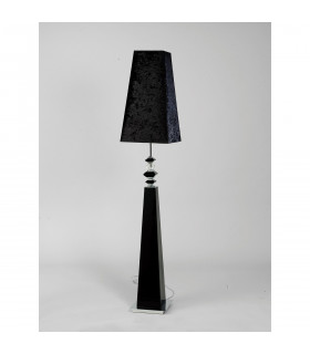 Clearance - (DH) Galata Floor Lamp E27 Black Suede Shade Black/Crystal NOT LED/CFL Compatible-2