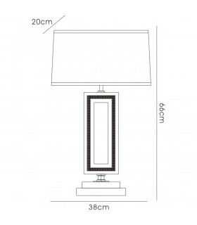 Clearance - (DH) Linea Table Lamp Rectangle E27 Black Shade Polished Chrome/ Black/Crystal-2