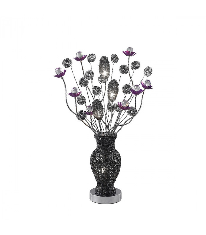Clearance - (DH) Nevada Table Lamp 4 Light G4 Black/Purple/Crystal NOT LED/CFL Compatible-1