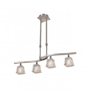 Clearance - Keops Telescopic Linear Pendant Bar 4 Light G9 Satin Nickel-1