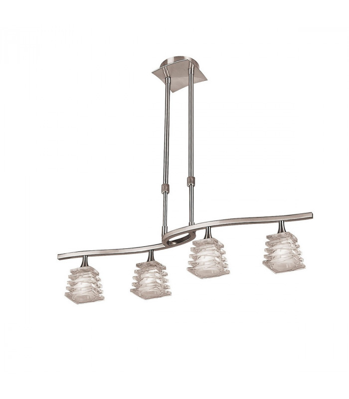 Clearance - Keops Telescopic Linear Pendant Bar 4 Light G9 Satin Nickel-1