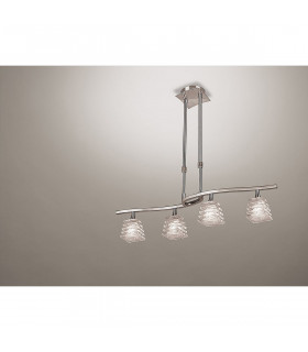 Clearance - Keops Telescopic Linear Pendant Bar 4 Light G9 Satin Nickel-2
