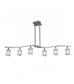 Clearance - Rosa Del Desierto Telescopic Linear Pendant Line 6 Light G9 Satin Nickel-1