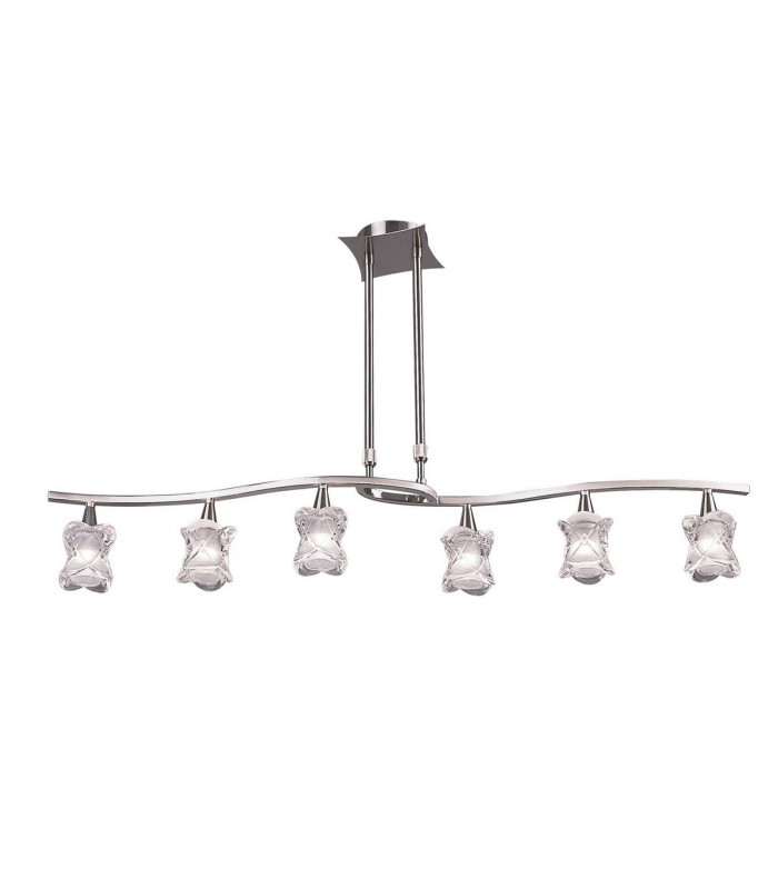 Clearance - Rosa Del Desierto Telescopic Linear Pendant Line 6 Light G9 Satin Nickel-1