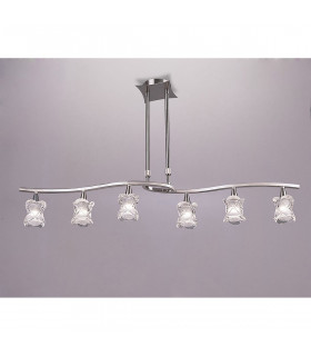 Clearance - Rosa Del Desierto Telescopic Linear Pendant Line 6 Light G9 Satin Nickel-2