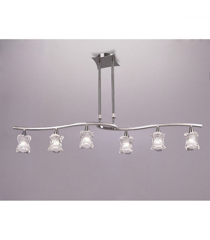 Clearance - Rosa Del Desierto Telescopic Linear Pendant Line 6 Light G9 Satin Nickel-2