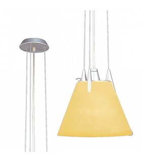 Clearance - Hidra Pendant E27 Silver/Frosted Mango Glass-1