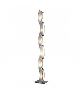 Clearance - Duna E27 Floor Lamp 6 Light E27 Polished Chrome/White Acrylic CFL Lamps INCLUDED-1