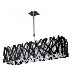 Clearance - Tokio Rectangular Pendant 5 Light G9 Polished Chrome/Black/White-1