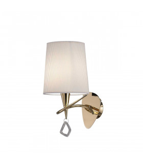 Clearance - Mara Wall Lamp Switched E14 French Gold Ivory White Shade-1