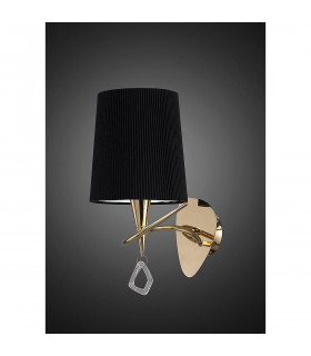 Clearance - Mara Wall Lamp Switched E14 French Gold Black Shade-2