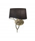 Clearance - Ninette Wall Lamp Switched 2 Light E14 Antique Brass Black Shade-1
