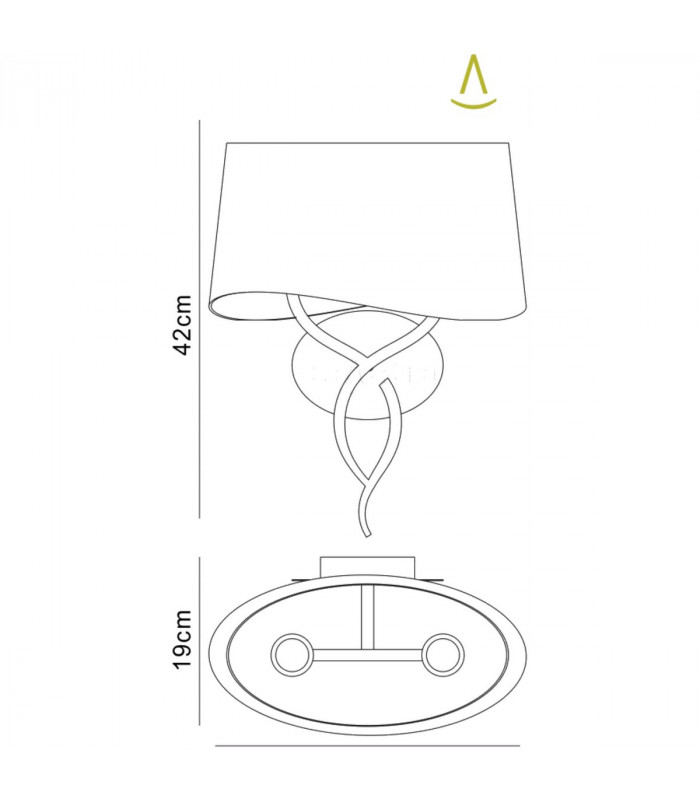 Clearance - Ninette Wall Lamp Switched 2 Light E14 Antique Brass Black Shade-3