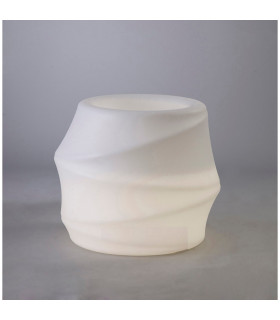 Clearance - Bambu Short Pot No Light Outdoor Opal White-2
