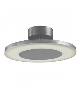 Clearance - Hemisferic Ceiling 1 X 28W LED Round 3000K 1800lm Satin Aluminium / Frosted Acrylic 3yrs Warranty-1